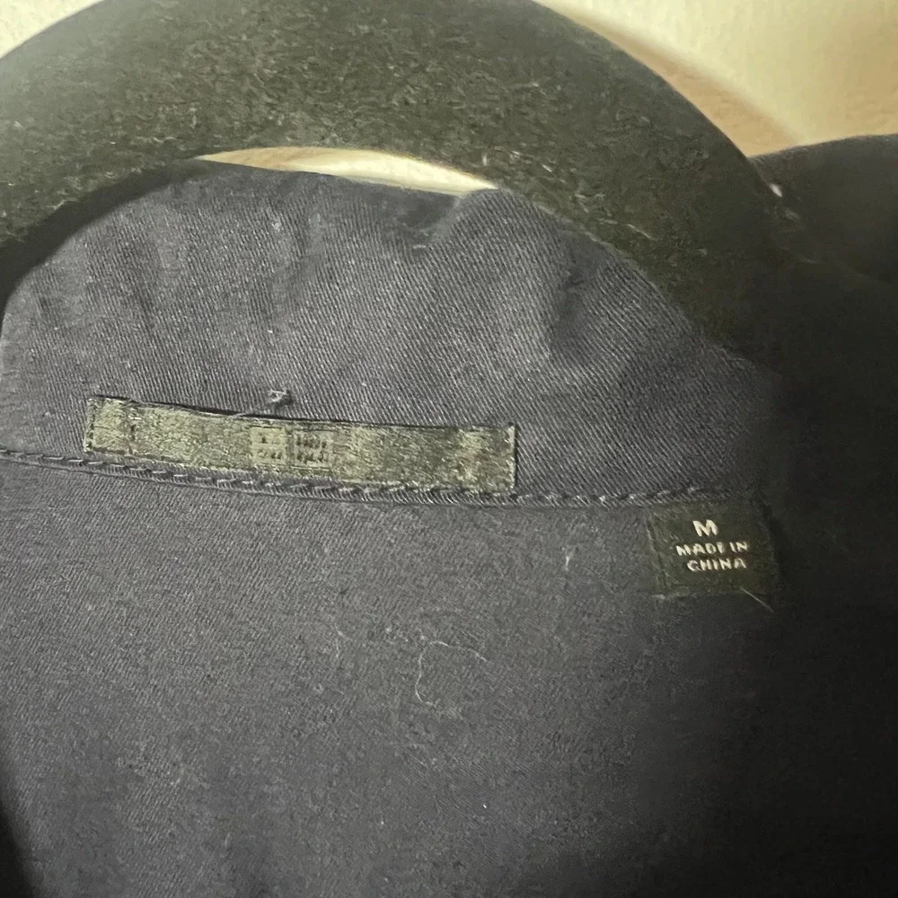 Uniqlo Field Jacket Men's Medium 100% Cotton Navy Blue Full Zip Utility